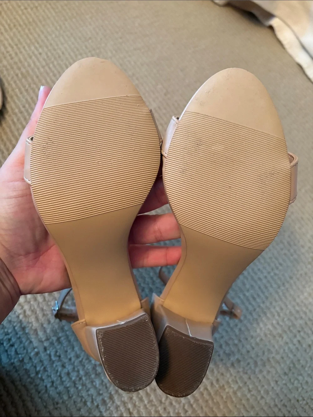 Nude Block Heels